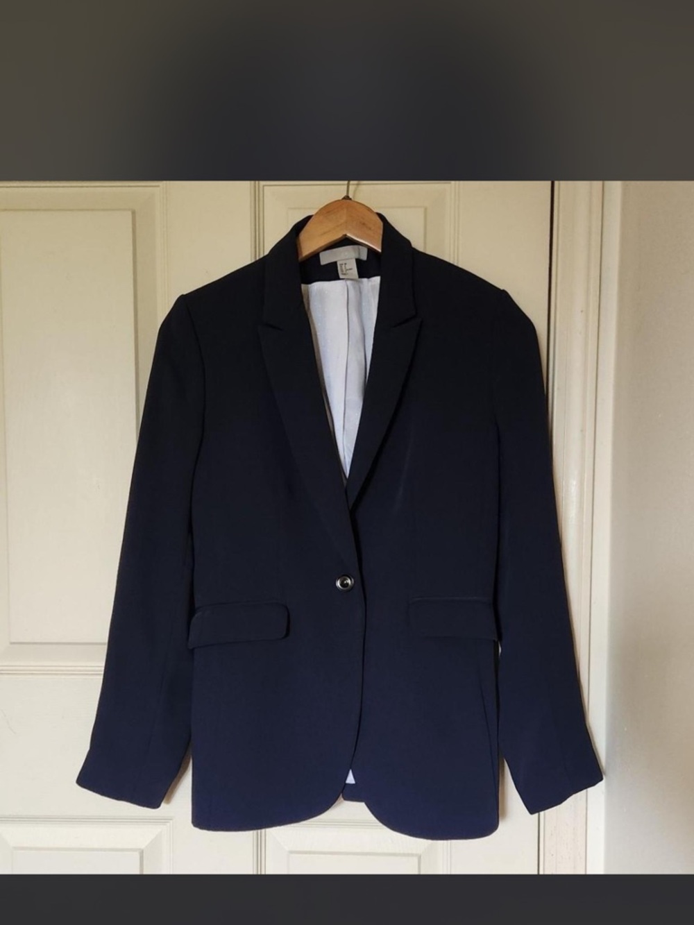 H&M Navy Blue Single-Button Blazer